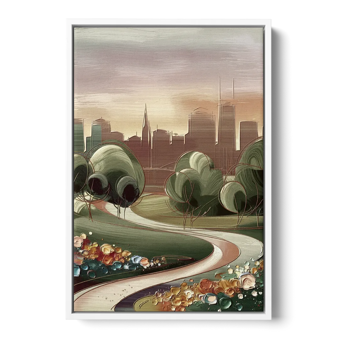 Fort Wayne Park Views Front - White Canvas Wall Art