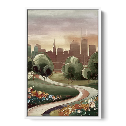 Fort Wayne Park Views Front - White Canvas Wall Art