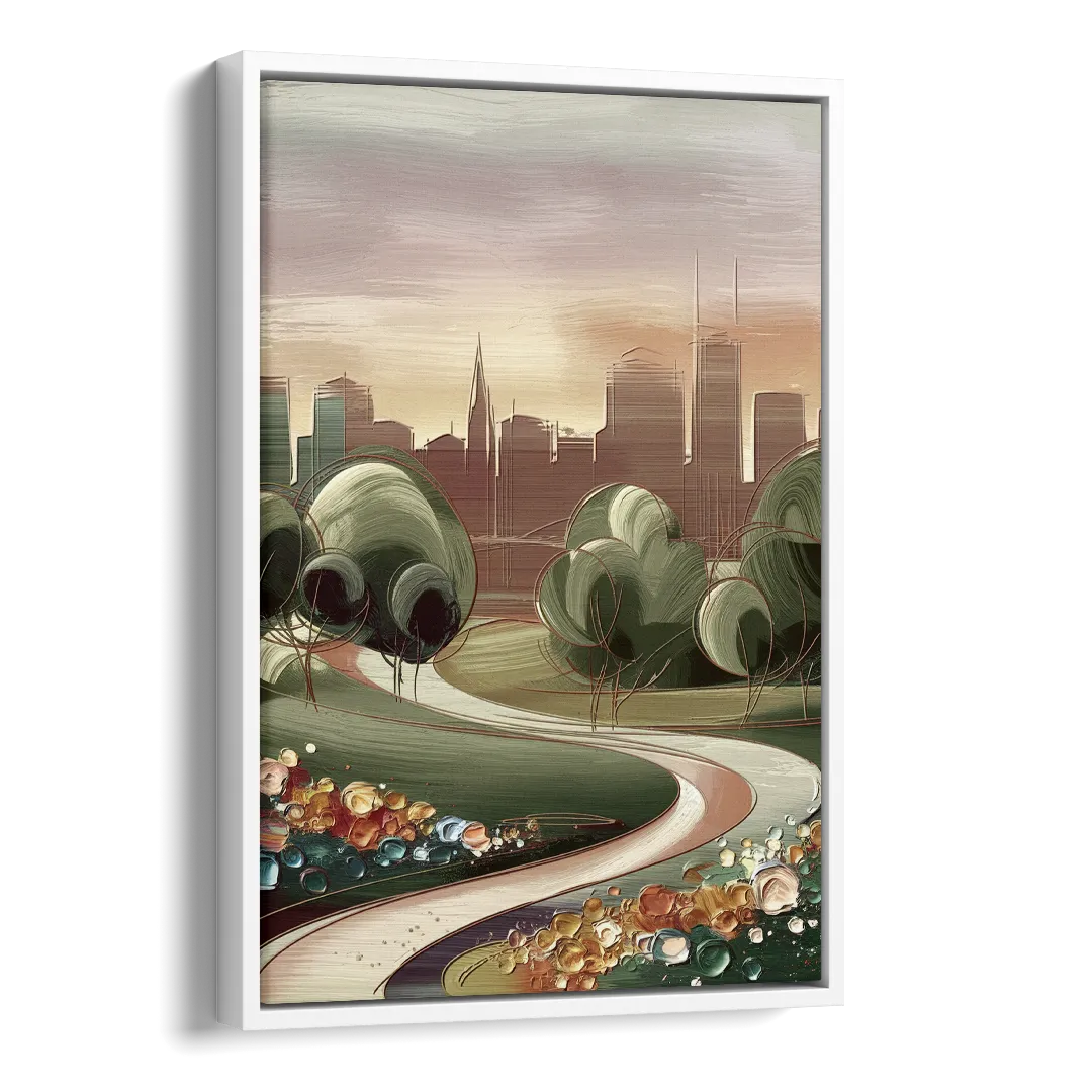 Fort Wayne Park Views Side - White Canvas Wall Art