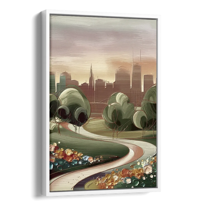 Fort Wayne Park Views Side - White Canvas Wall Art