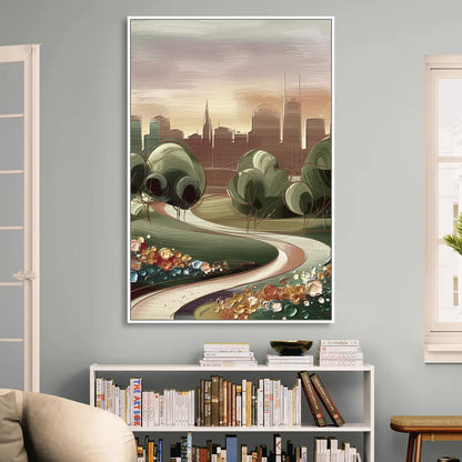 Fort Wayne Park Views Living Room - White Canvas Wall Art