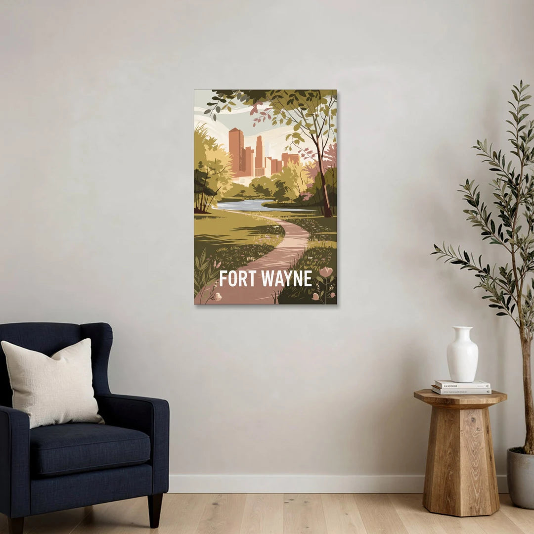 Fort Wayne Scenic Trails - Canvas Wall Art - Sofa - 24x36
