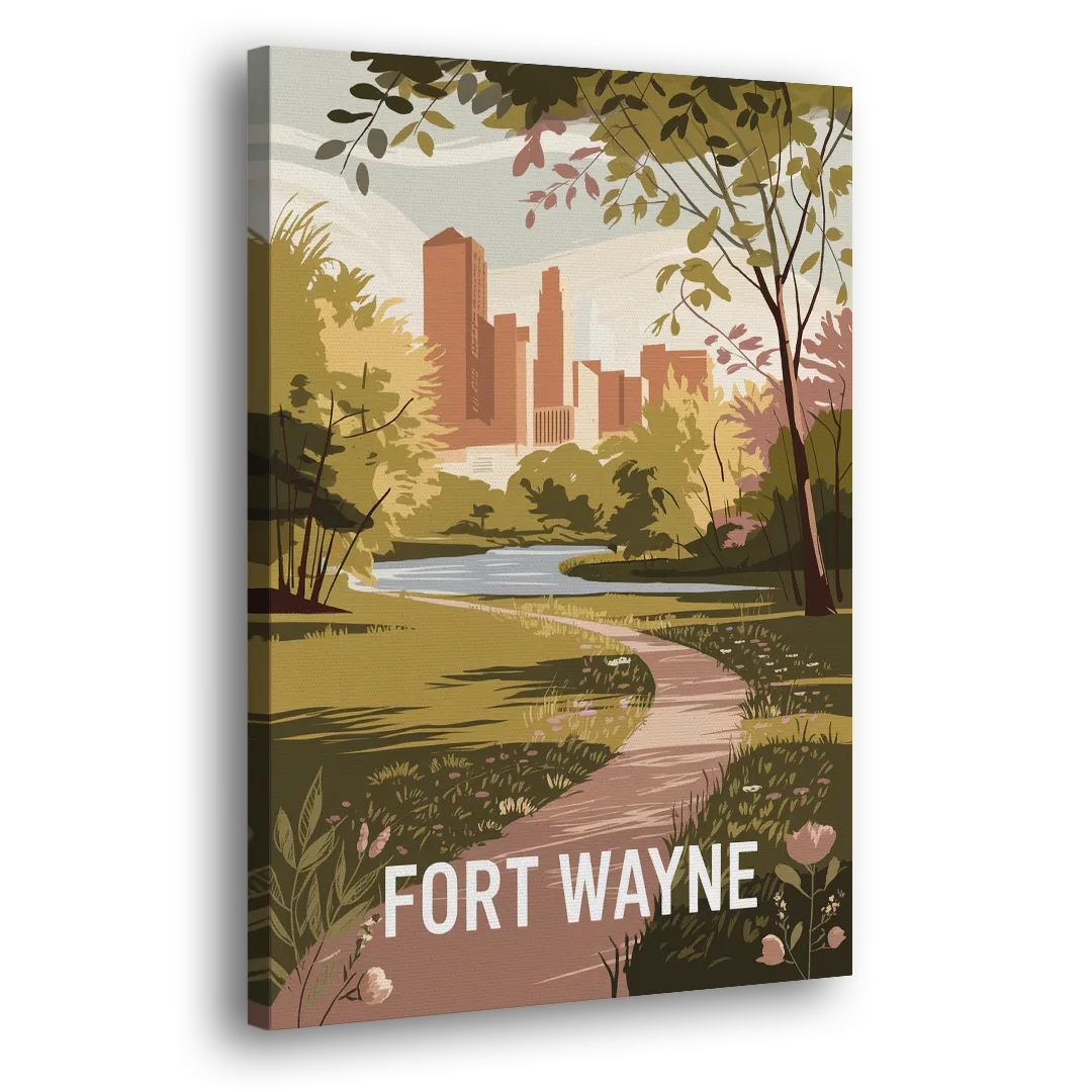 Fort Wayne Scenic Trails Side - Canvas Wall Art