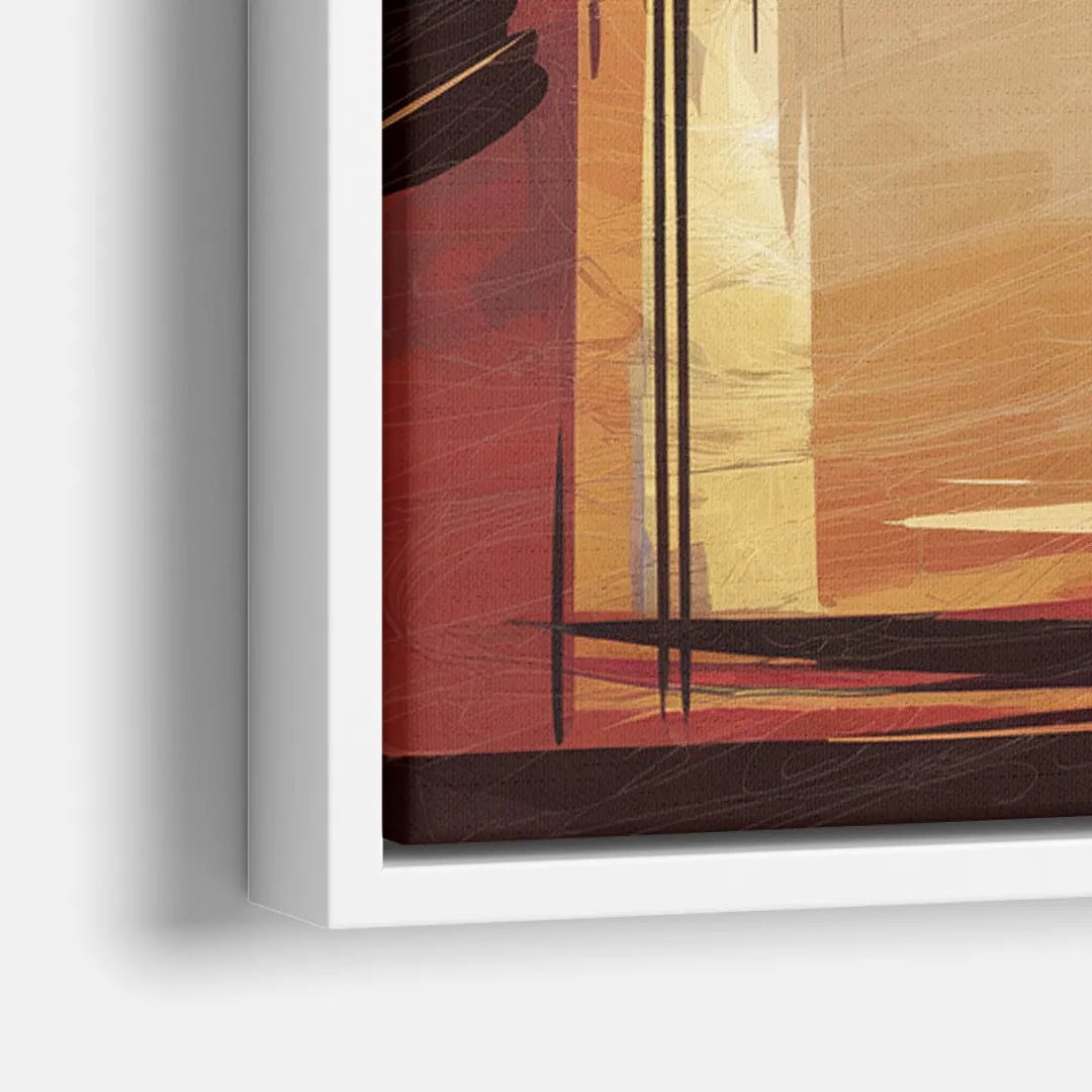 Fort Wayne Skyline Panorama - Close-Up White Frame Canvas
