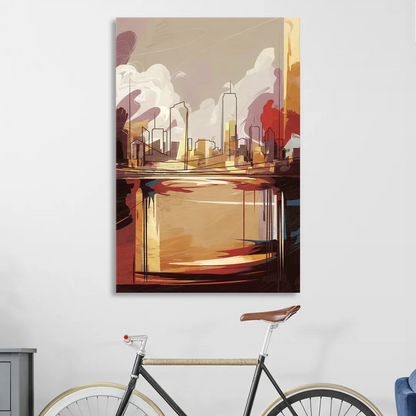 Fort Wayne Skyline Panorama Sitting Room - Canvas Wall Art