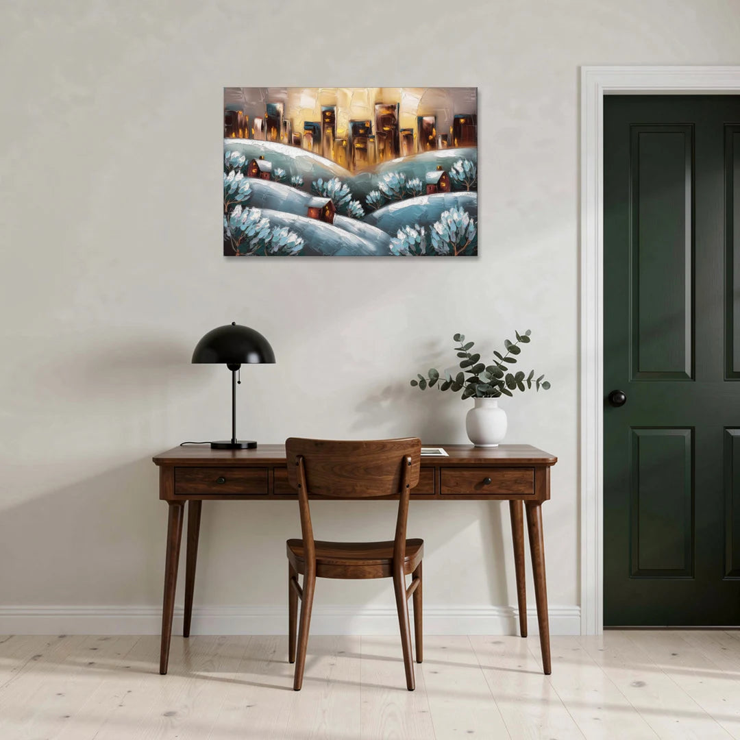 Fort Wayne Winter Wonderland - Canvas Wall Art - Office - 36x24
