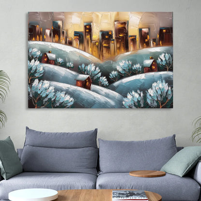 Fort Wayne Winter Wonderland Living Room - Canvas Wall Art