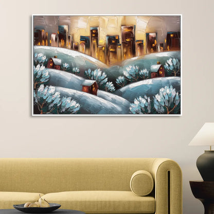 Fort Wayne Winter Wonderland Sitting Room - White Canvas Wall Art