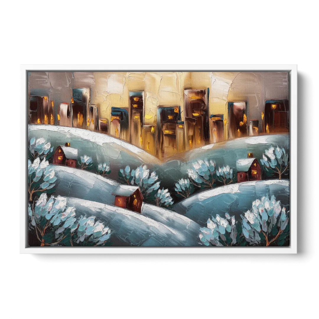 Fort Wayne Winter Wonderland Front - White Canvas Wall Art