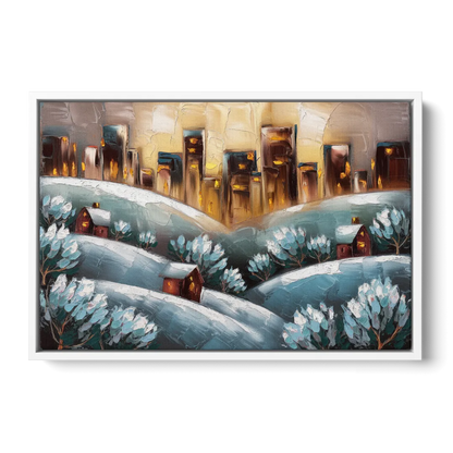 Fort Wayne Winter Wonderland Front - White Canvas Wall Art