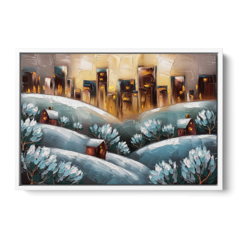 Fort Wayne Winter Wonderland Front - White Canvas Wall Art