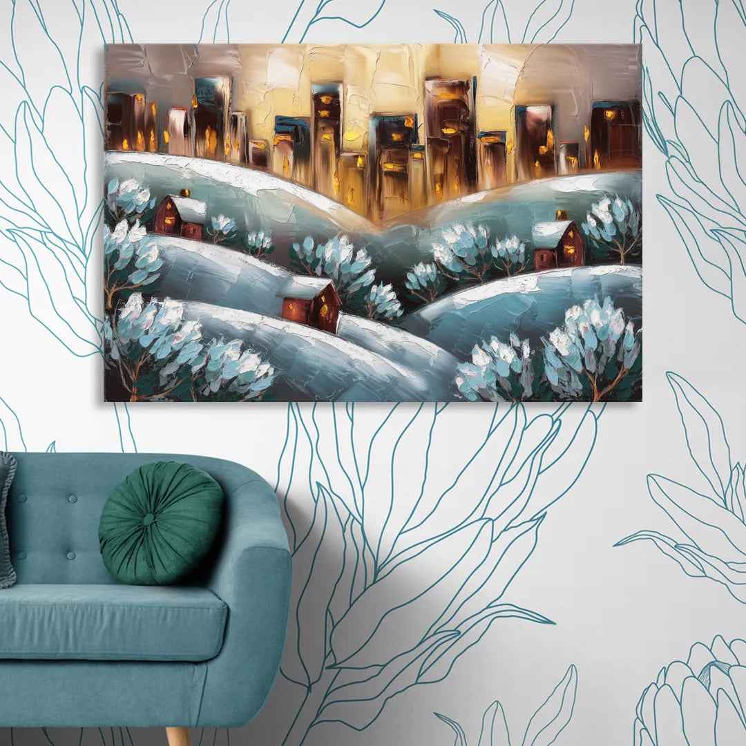 Fort Wayne Winter Wonderland Sitting Room - Canvas Wall Art