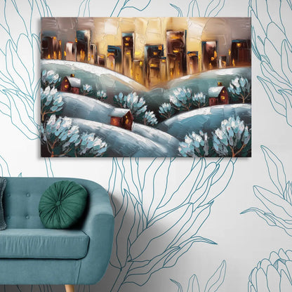 Fort Wayne Winter Wonderland Sitting Room - Canvas Wall Art