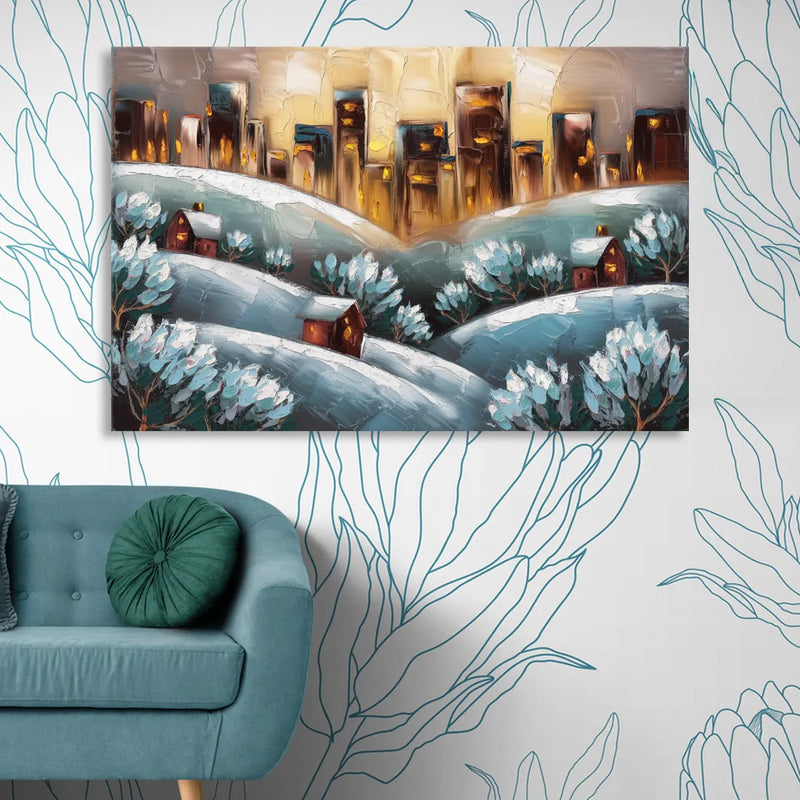 Fort Wayne Winter Wonderland Sitting Room - Canvas Wall Art