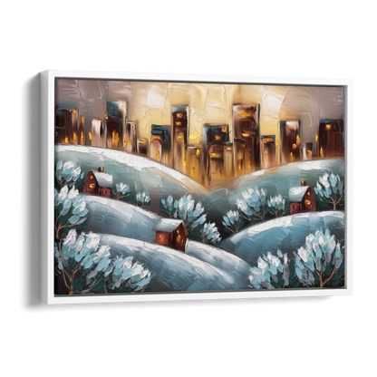 Fort Wayne Winter Wonderland Side - White Canvas Wall Art