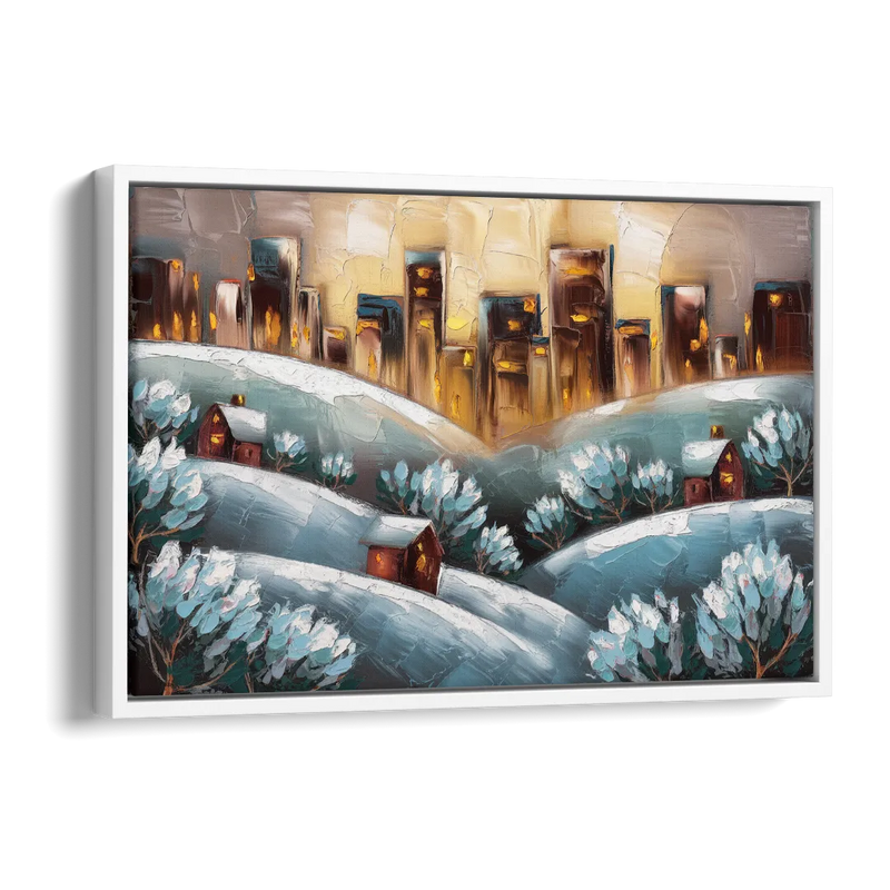 Fort Wayne Winter Wonderland Side - White Canvas Wall Art