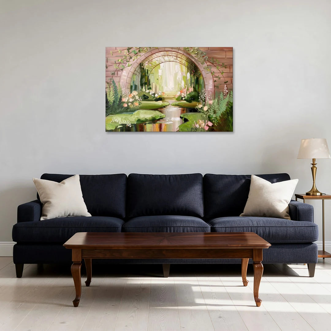 Fort Worth Botanical Gardens View - Canvas Wall Art - Sofa - 36x24