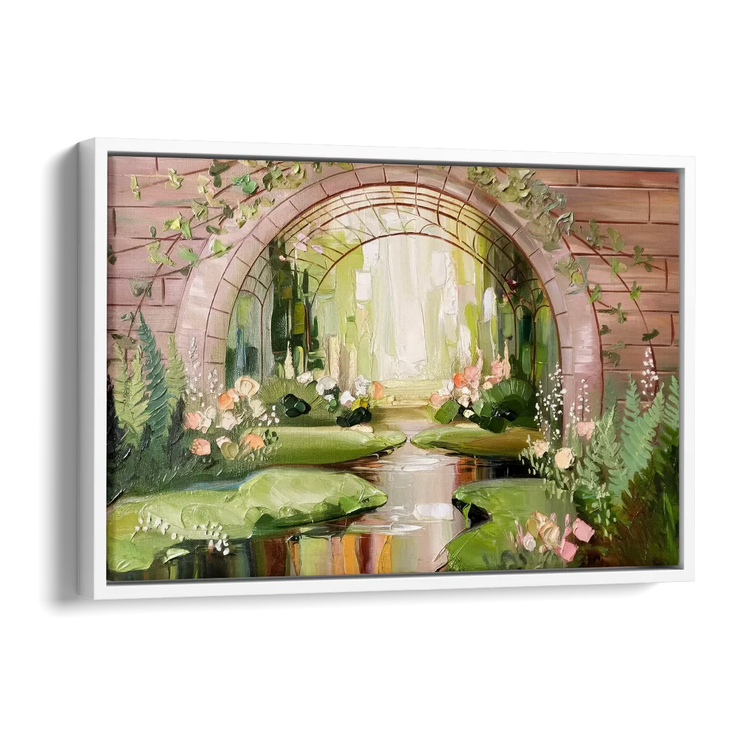 Fort Worth Botanical Gardens View Side - White Canvas Wall Art