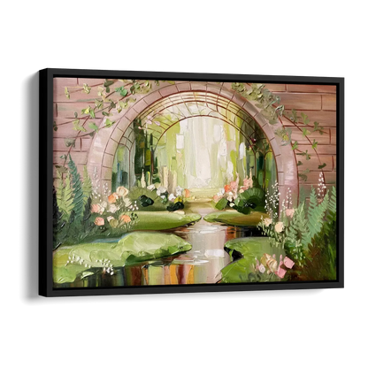 Fort Worth Botanical Gardens View Side - Black Canvas Wall Art