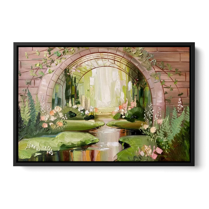 Fort Worth Botanical Gardens View Front - Black Canvas Wall Art