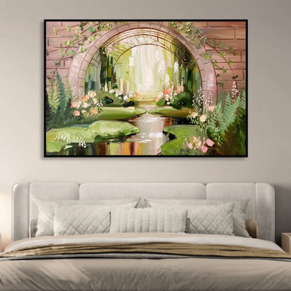 Fort Worth Botanical Gardens View Sitting Room - Black Canvas Wall Art