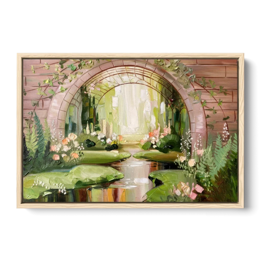 Fort Worth Botanical Gardens View - Oak Framed Canvas Wall Art - Front