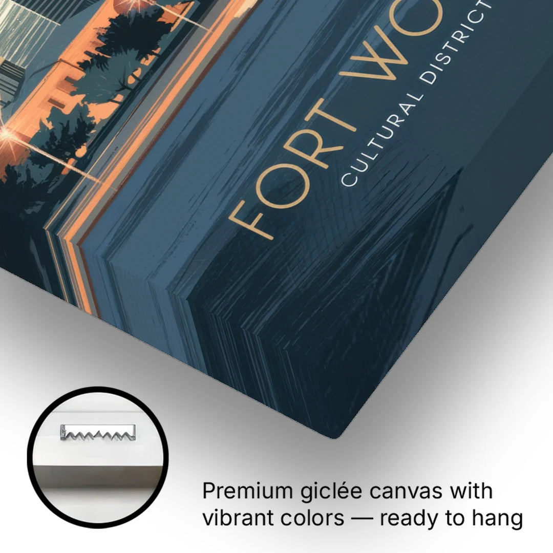 Fort Worth Cultural District Vibes - Canvas Wall Art - Gallery Wrap Corner