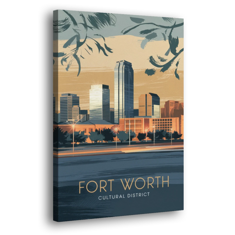 Fort Worth Cultural District Vibes - Canvas Wall Art - Side