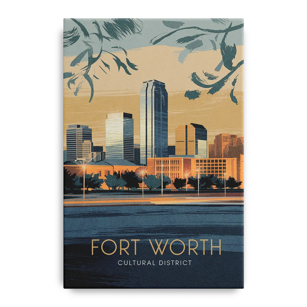Fort Worth Cultural District Vibes Front - Canvas Wall Art
