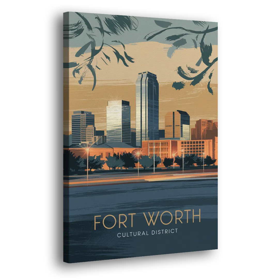 Fort Worth Cultural District Vibes Side - Canvas Wall Art