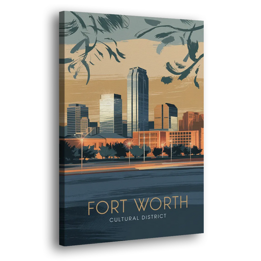 Fort Worth Cultural District Vibes Side - Canvas Wall Art