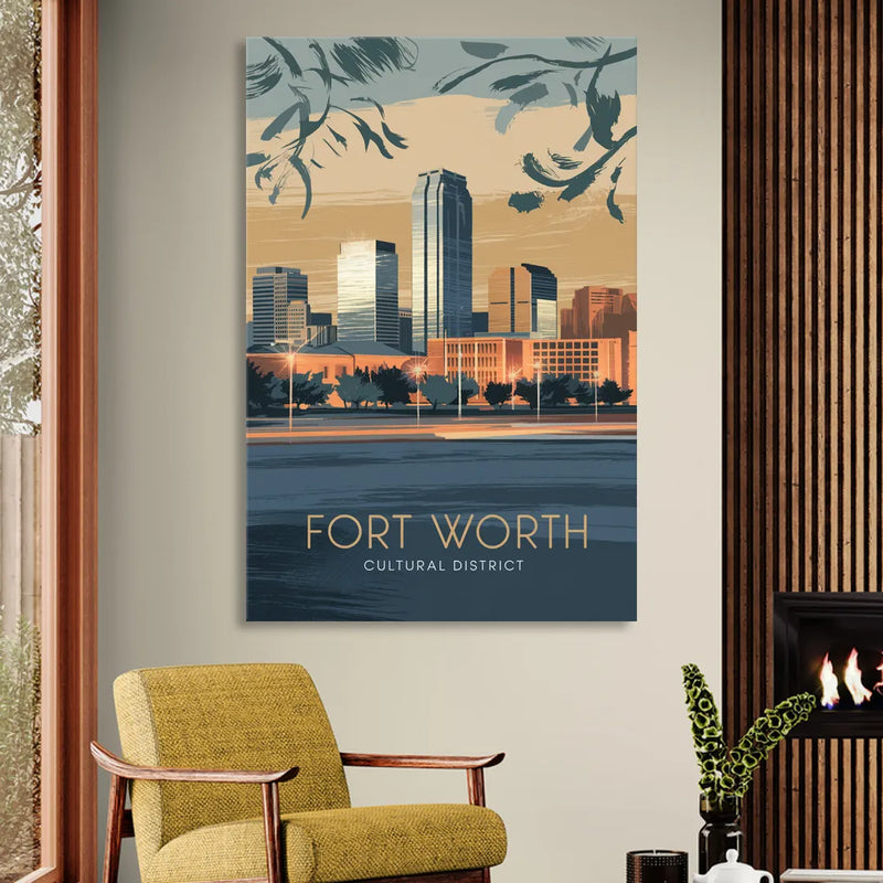 Fort Worth Cultural District Vibes Sitting Room - Canvas Wall Art