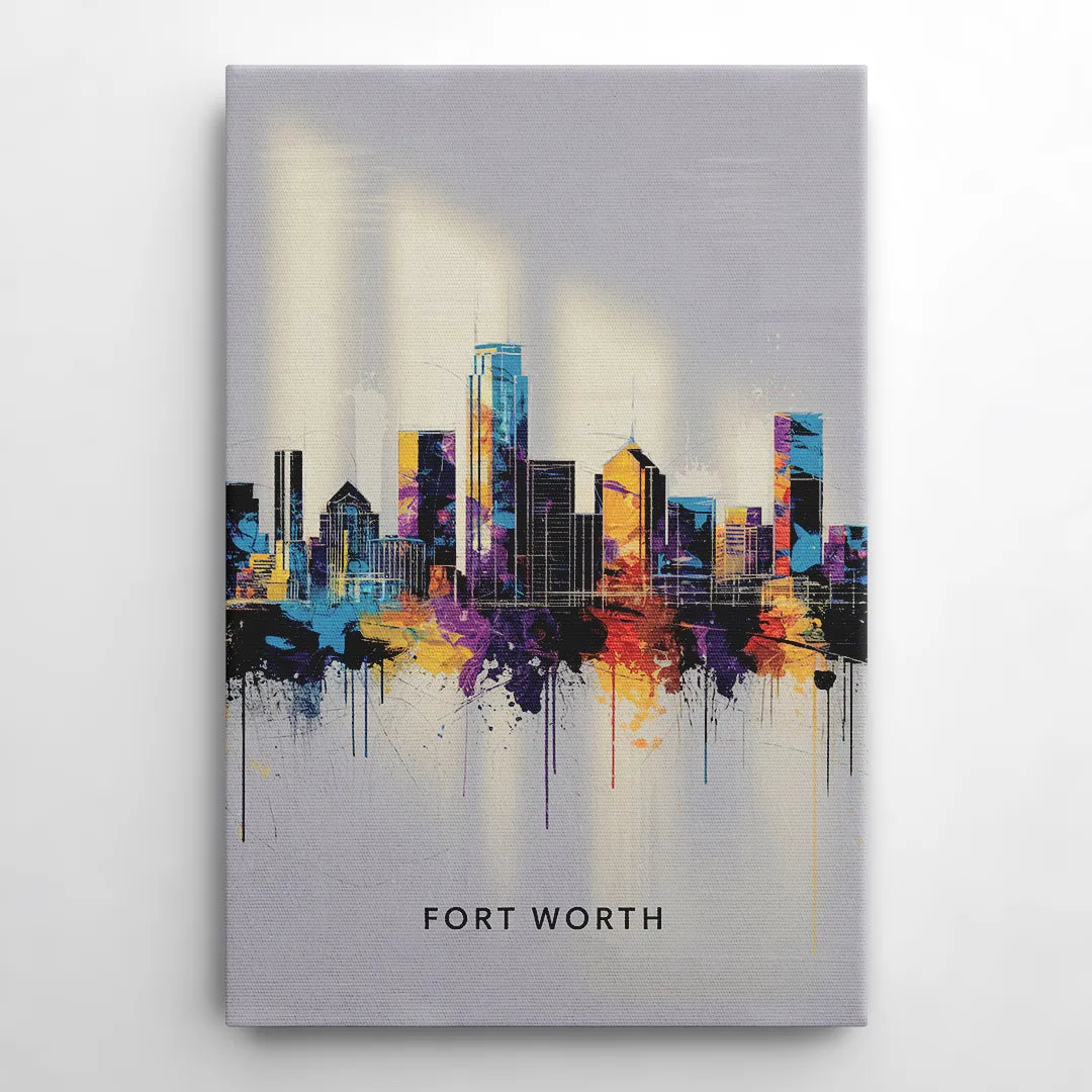 Fort Worth Downtown Skyline - Canvas Wall Art