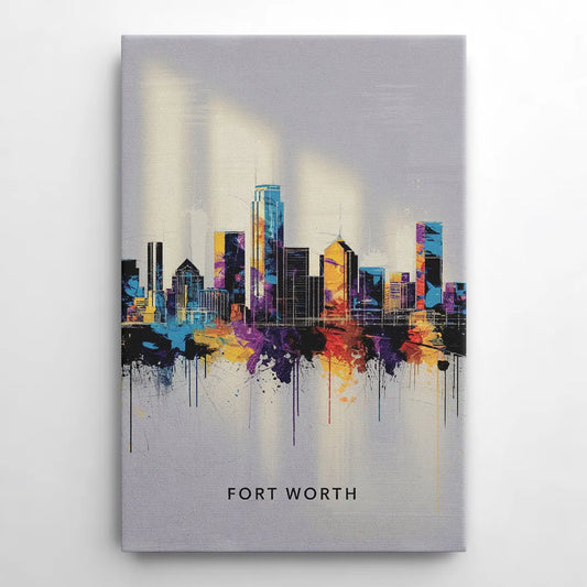 Fort Worth Downtown Skyline - Canvas Wall Art