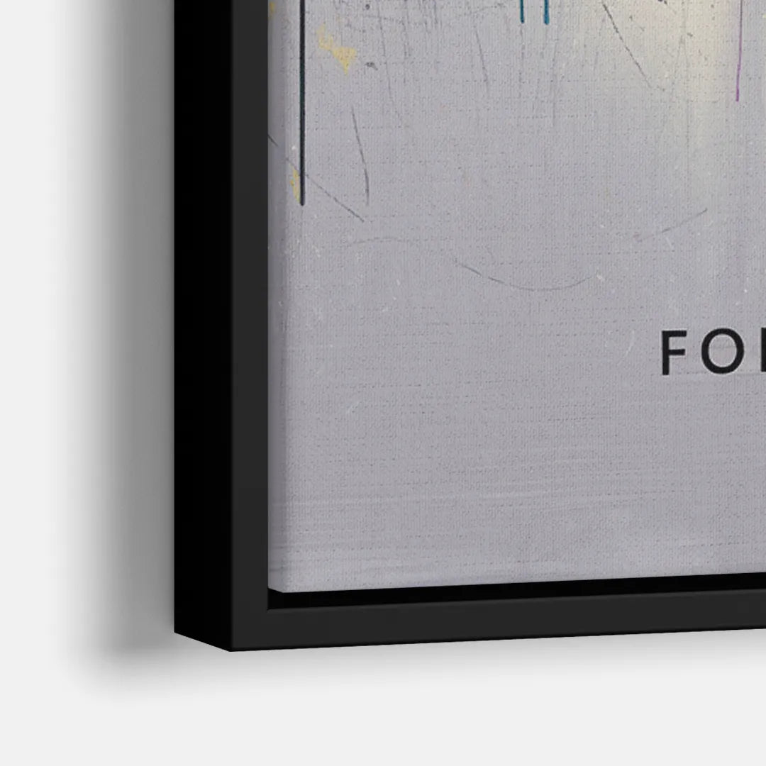Fort Worth Downtown Skyline - Close-Up Black Frame Canvas