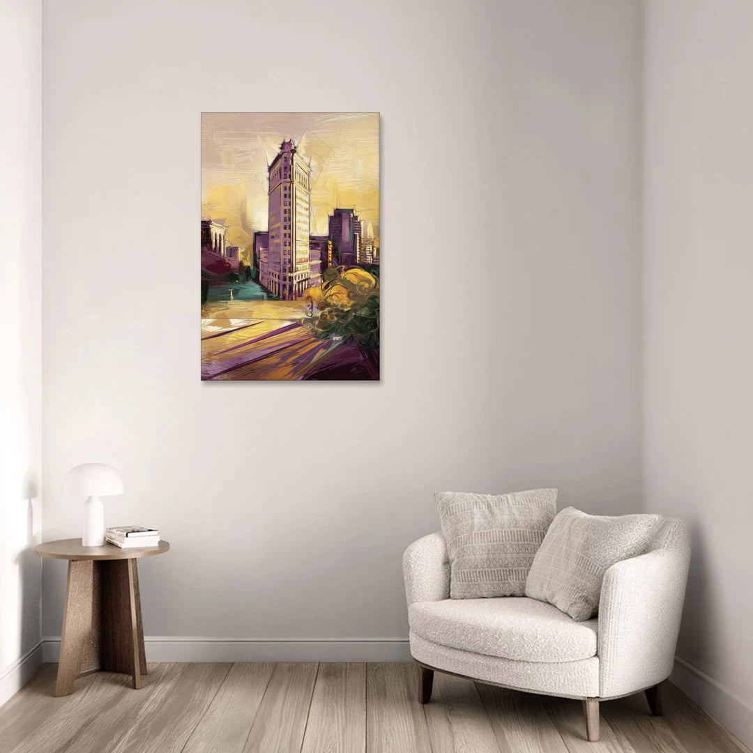 Fort Worth Historic Architecture - Canvas Wall Art - Sofa - 24x36
