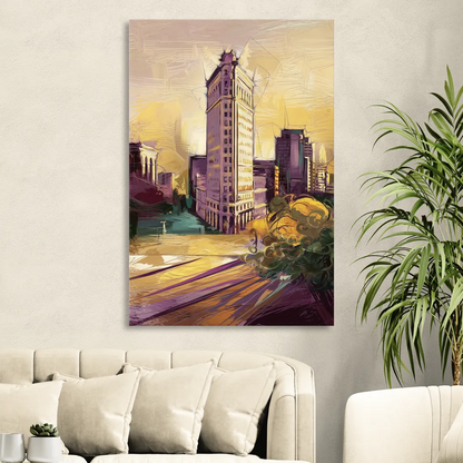Fort Worth Historic Architecture Sitting Room - Canvas Wall Art