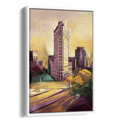 Fort Worth Historic Architecture Side - White Canvas Wall Art
