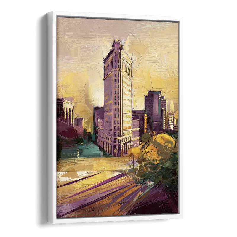 Fort Worth Historic Architecture Side - White Canvas Wall Art