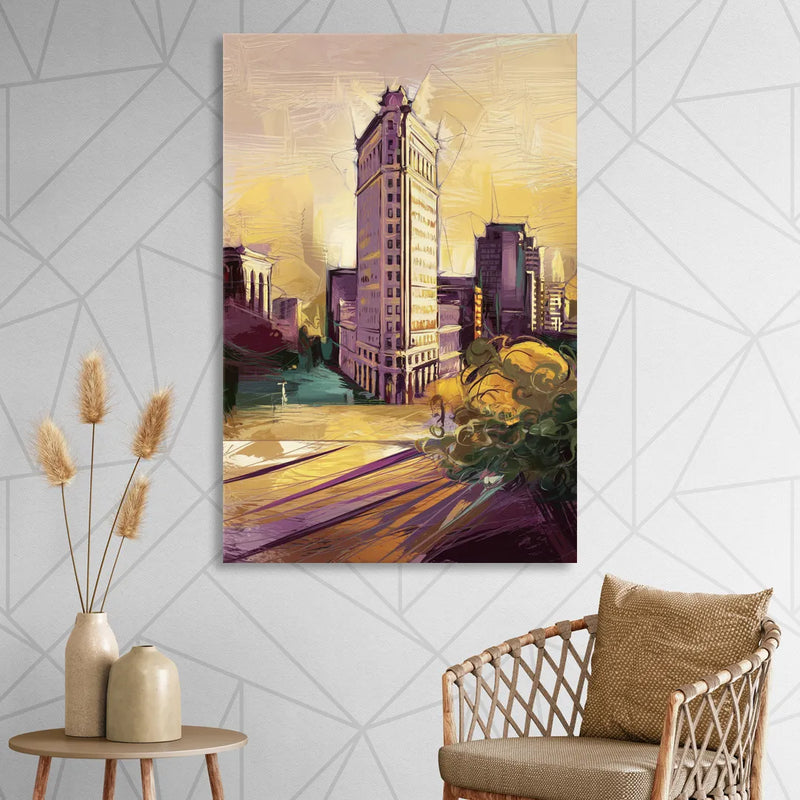Fort Worth Historic Architecture Living Room - Canvas Wall Art