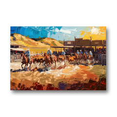 Fort Worth Rodeo And Cowboy Spirit - Canvas Wall Art - Front