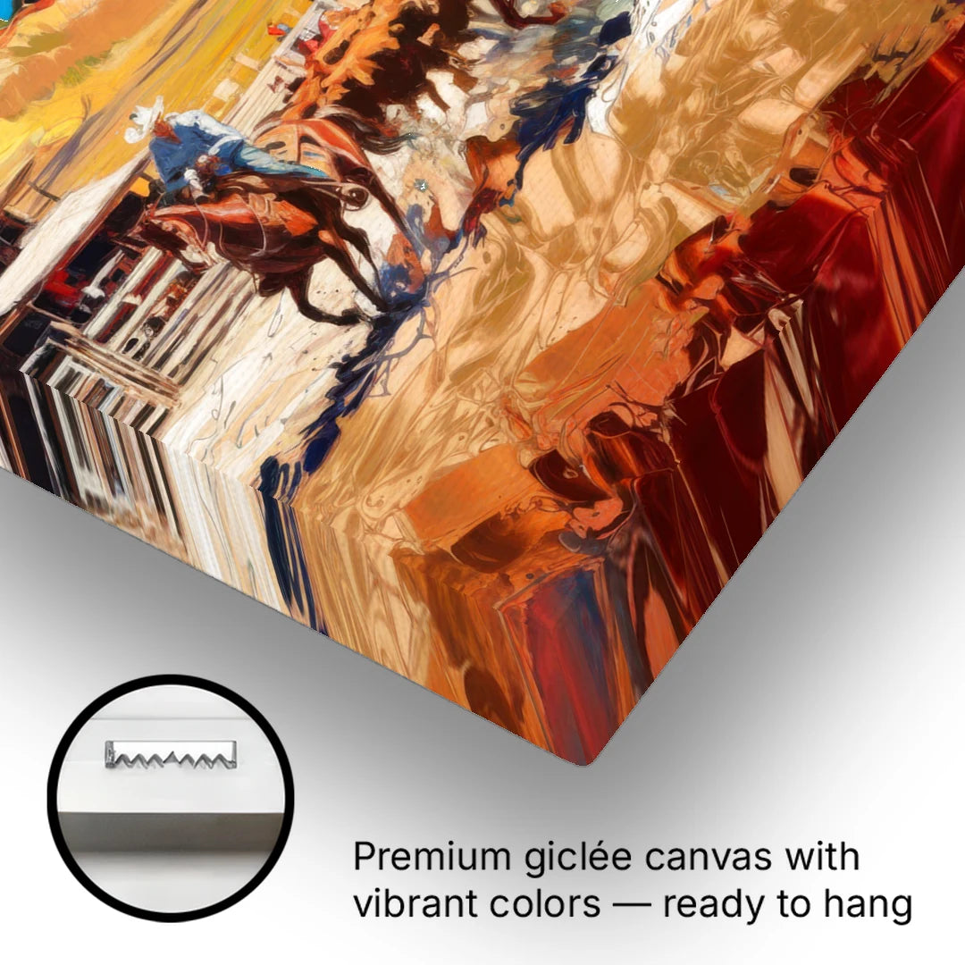 Fort Worth Rodeo And Cowboy Spirit - Canvas Wall Art - Gallery Wrap Corner