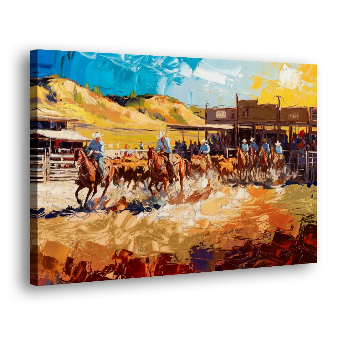 Fort Worth Rodeo And Cowboy Spirit Side - Canvas Wall Art