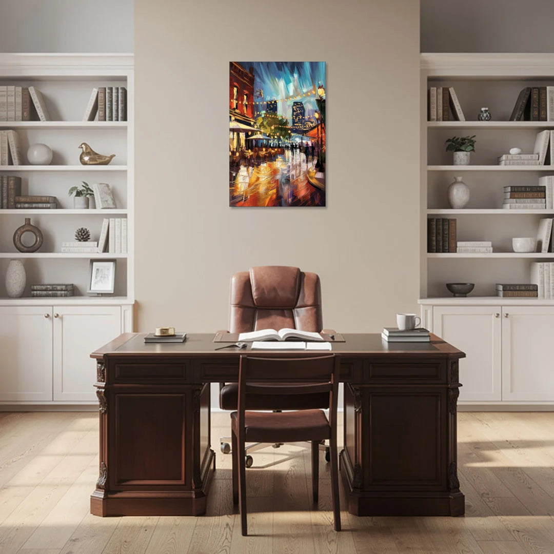 Fort Worth Sundance Square Lights - Canvas Wall Art - Office - 24x36
