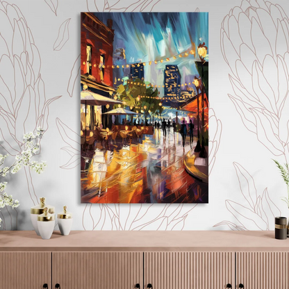 Fort Worth Sundance Square Lights Sitting Room - Canvas Wall Art