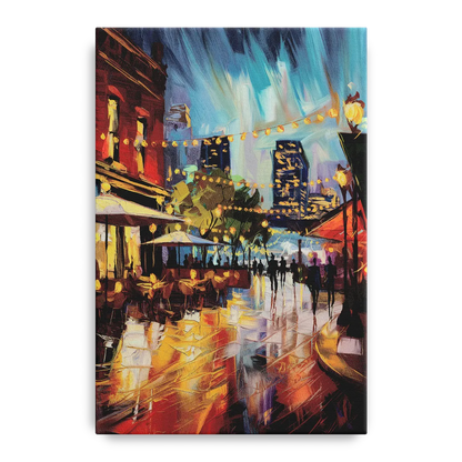Fort Worth Sundance Square Lights Front - Canvas Wall Art
