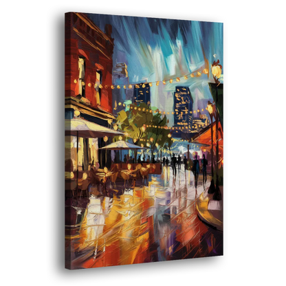 Fort Worth Sundance Square Lights Side - Canvas Wall Art