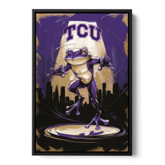Fort Worth TCU Horned Frogs Pride - Black Framed Canvas Wall Art - Front