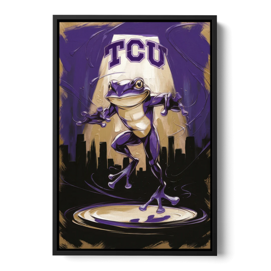 Fort Worth TCU Horned Frogs Pride - Black Framed Canvas Wall Art - Front