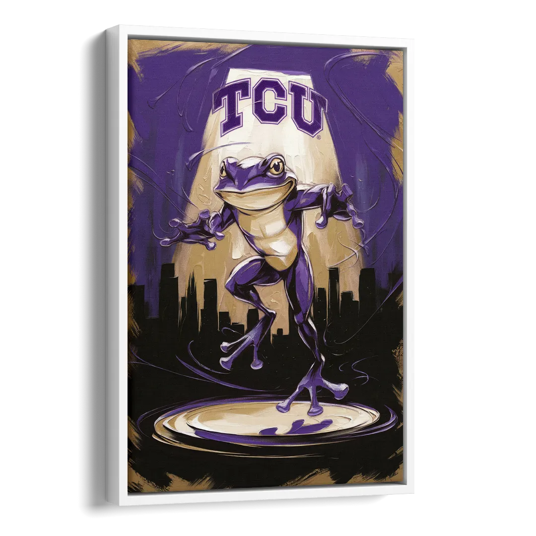 Fort Worth TCU Horned Frogs Pride Side - White Canvas Wall Art